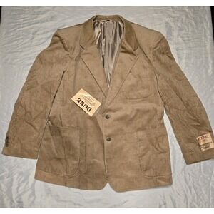 NWT Duke Haband Barrage 42R Corduroy‎ Mens Blazer Suit Jacket Brown Lined Luxe